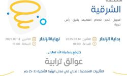 حالة الطقس اليوم في الشرقية تفاصيل الإنذار الأصفر في الجبيل والخبر والدمام والقطيف وبقيق ورأس تنورة