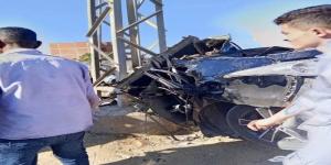 مصرع شخصين في حادث تصادم سيارة بعمود إنارة بالمنوفية - ايجي سبورت