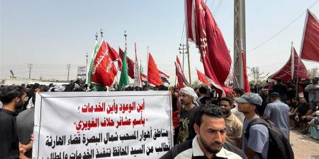 مظاهرات في البصرة احتجاجًا على نقص المياه وتداعيات الخدمات - ايجي سبورت