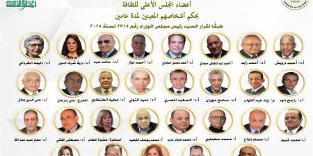 عمرهم يتخطي الـ80 عاماُ.. غياب الدماء الجديدة في تشكيل المجلس الأعلى للثقافة الجديد - ايجي سبورت