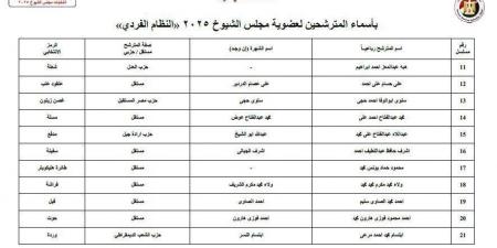 ننشر أسماء 24 مرشحا لانتخابات مجلس الشيوخ عن محافظة قنا - ايجي سبورت