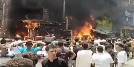 مصرع عامل فى حريق مروع التهم 3 مطاعم وشقة سكنية بالقليوبية - ايجي سبورت
